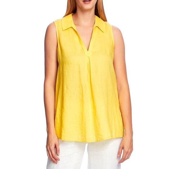 New Vince Camuto Women's Linen Sleeveless Relaxed Fit Tunic Blouse - Picture 1 of 6